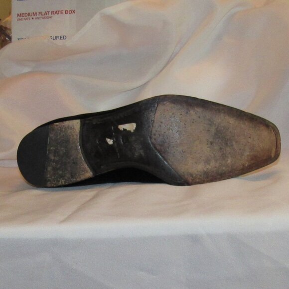 Mezlan Black Suede Silver Horsebit Loafers Size 10.5 M Excellent Pre-Owned Cond - Picture 6 of 12